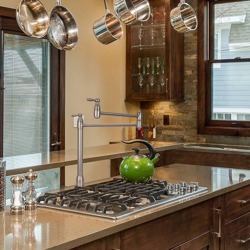 Copper Deck-Mounted Pot Filler Faucet