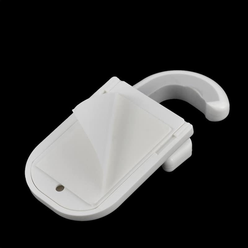 Hotel Plastic Broom Swob Mop Adhesive Wall Hook Clip Holder 2 PCS - Gray,White - 2.8" x 2" x 0.7"(L*W*T)