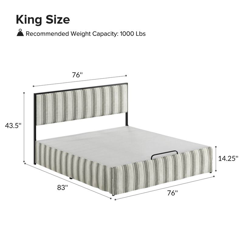 Oliver Modern Washable Slipcover Bed Upholstered Metal by HULALA HOME
