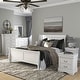 preview thumbnail 1 of 32, Furniture of America Devi Traditional Solid Wood 6-Piece Sleigh Bedroom Set White - Queen