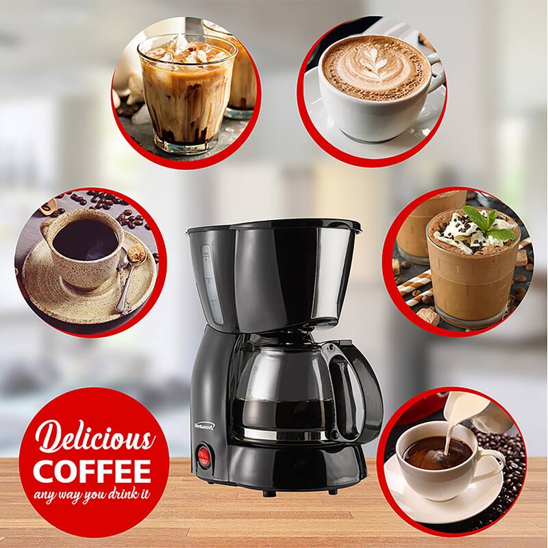 4 Cup Coffee Maker in Black