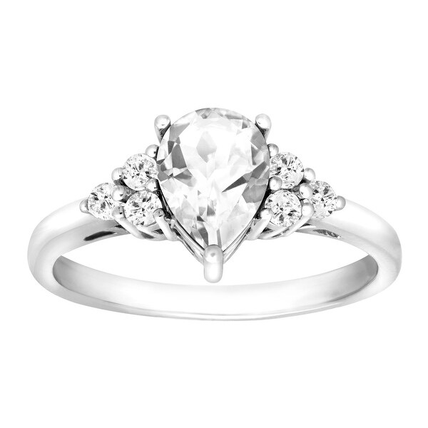 1 1/2 ct Natural White Topaz Ring in Sterling Silver