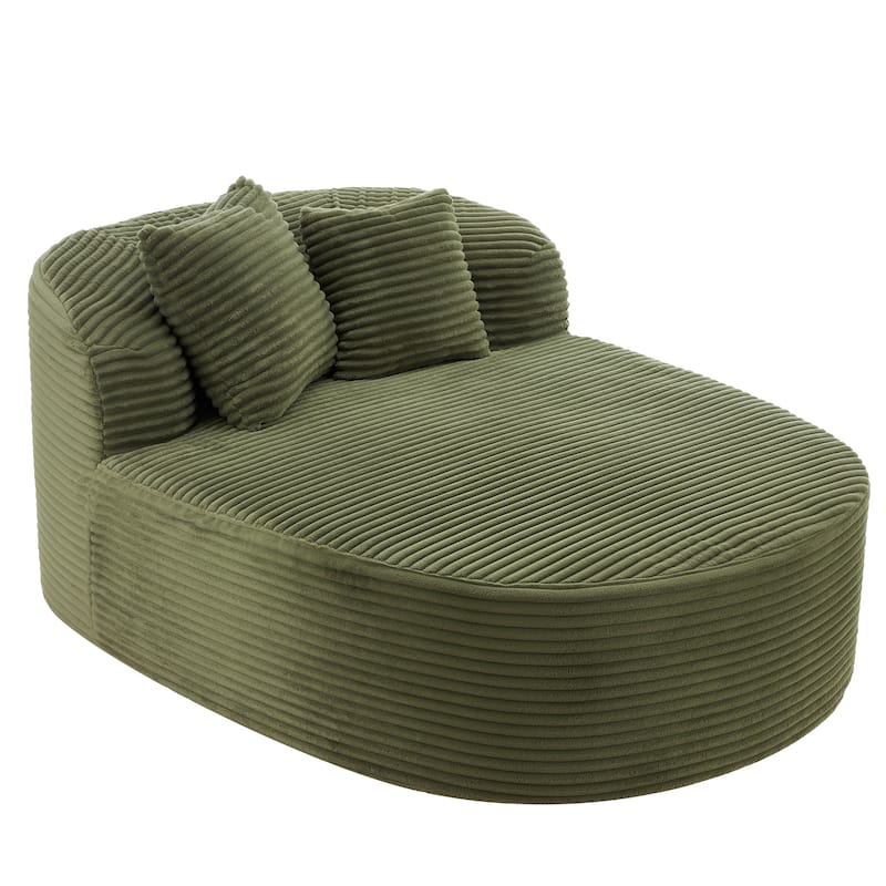 Modern Chaise Lounge Sofa Boneless Couch 51.6" Sofa Bed Compression Sofa Couch With Two Supportive Pillows