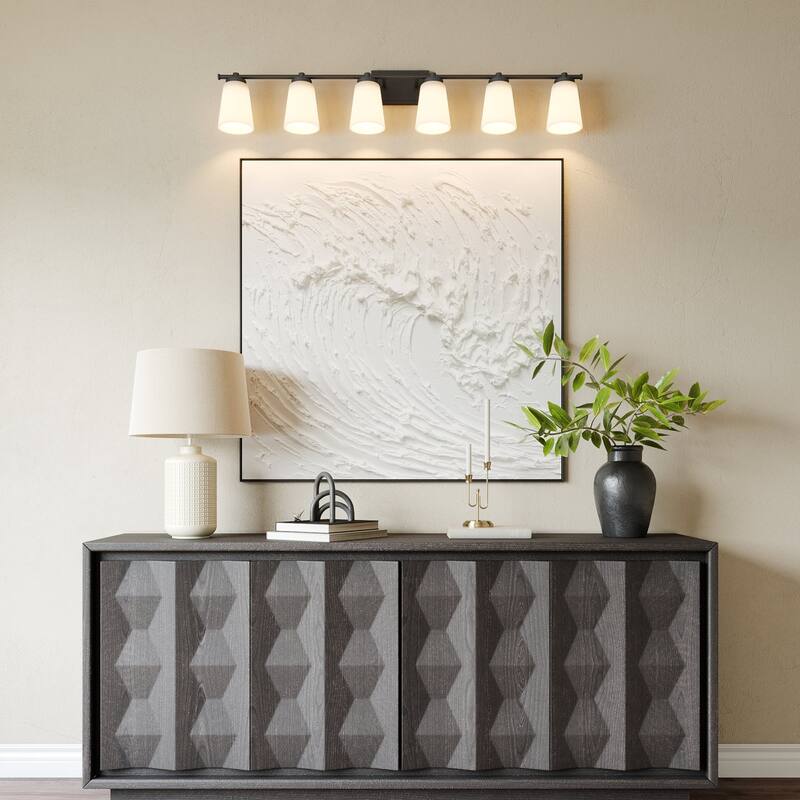 Acroma 6 - Light Steel Dimmable Bathroom Vanity Light - 6-light