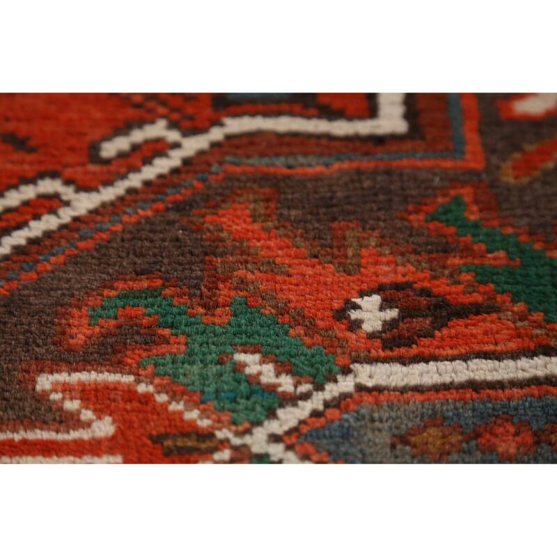 Hand Knotted Oriental 100% Wool Carpet Traditional Medallion Oranges & Rust Heriz Area Rug - 12' 9'' X 9' 10''