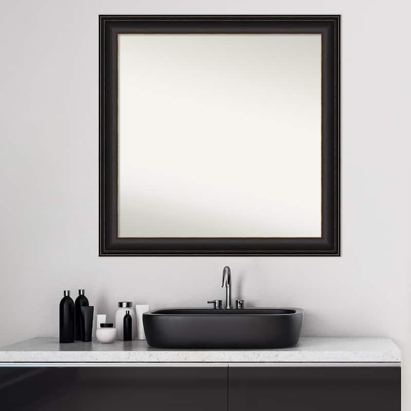 Non-Beveled Bathroom Wall Mirror - Trio Oil Rubbed Bronze Frame