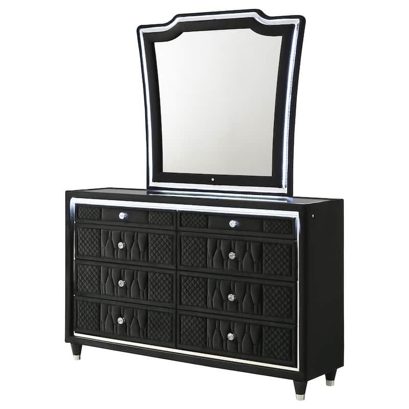 Lorient 8-drawer LED Bedroom Dresser Cabinet Black