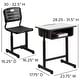 preview thumbnail 6 of 5, Pedestal Frame Adjustable Height Student Desk and Chair - 23.63"W x 17.75"D x 28.25" - 31.50"H