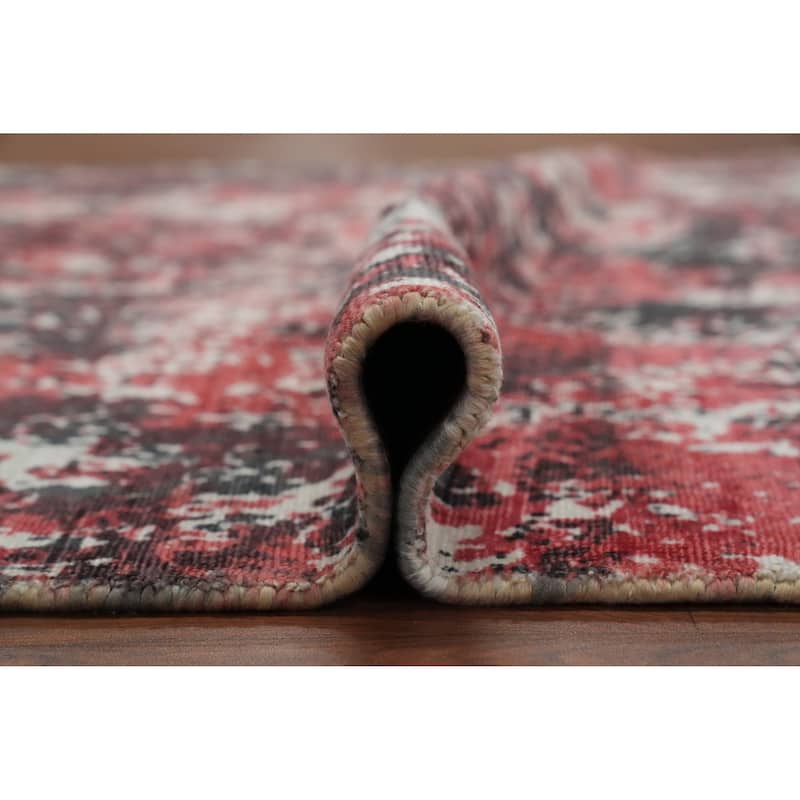 Hand Knotted Oriental Viscose Silk Carpet Modern Abstract Multi-Colored Abstract Area Rug - 7' 10'' X 5' 5''