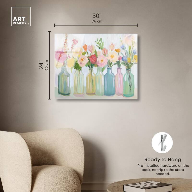 Bottled Blooms Acrylic by Art Remedy, Ready to Hang