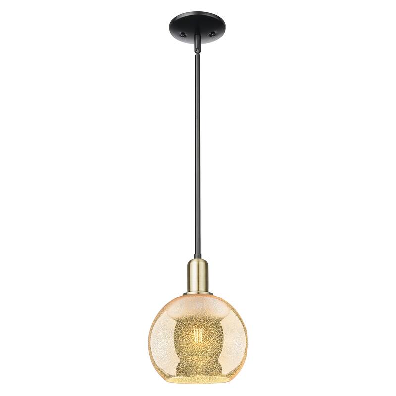 Innovations Lighting Endless Possibilities Arcadia - Athens - 1 Light 8" Stem Hung Mini Pendant - Mercury/Black Antique Brass