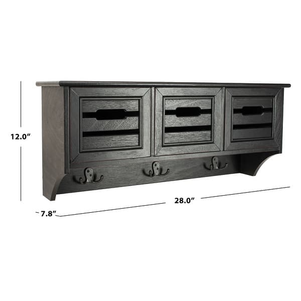 Safavieh Leon Hanging 3 Drawer Wall Rack (Black)