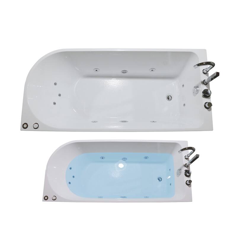 A&E Bath Ovid 67-inch Left-Hand Alcove Jetted Tub
