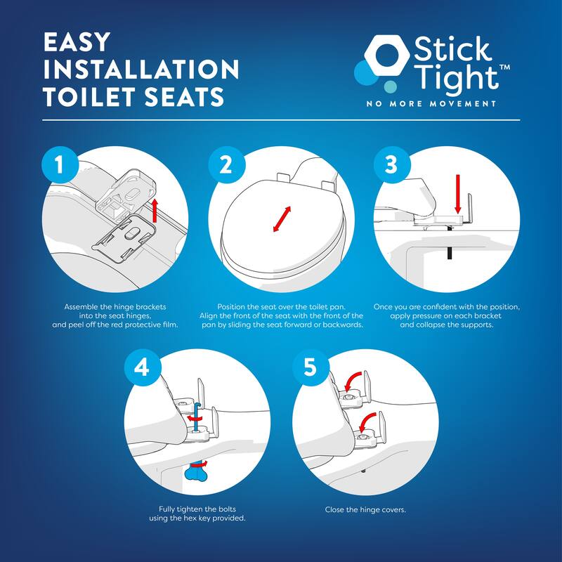 Croydex Barkley Stick Tight Elongated Toilet Seat, White