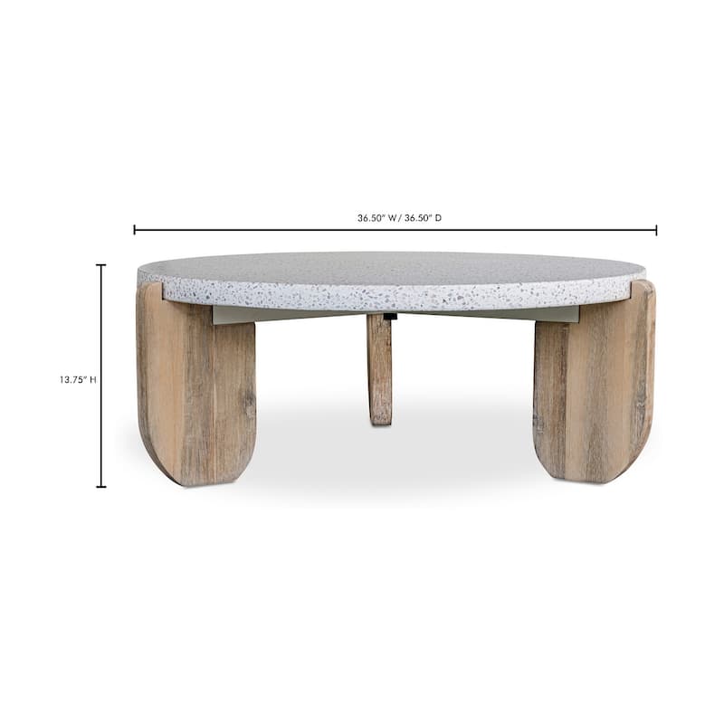 Aurelle Home Modern Acacia Wood and Marble Coffee Table