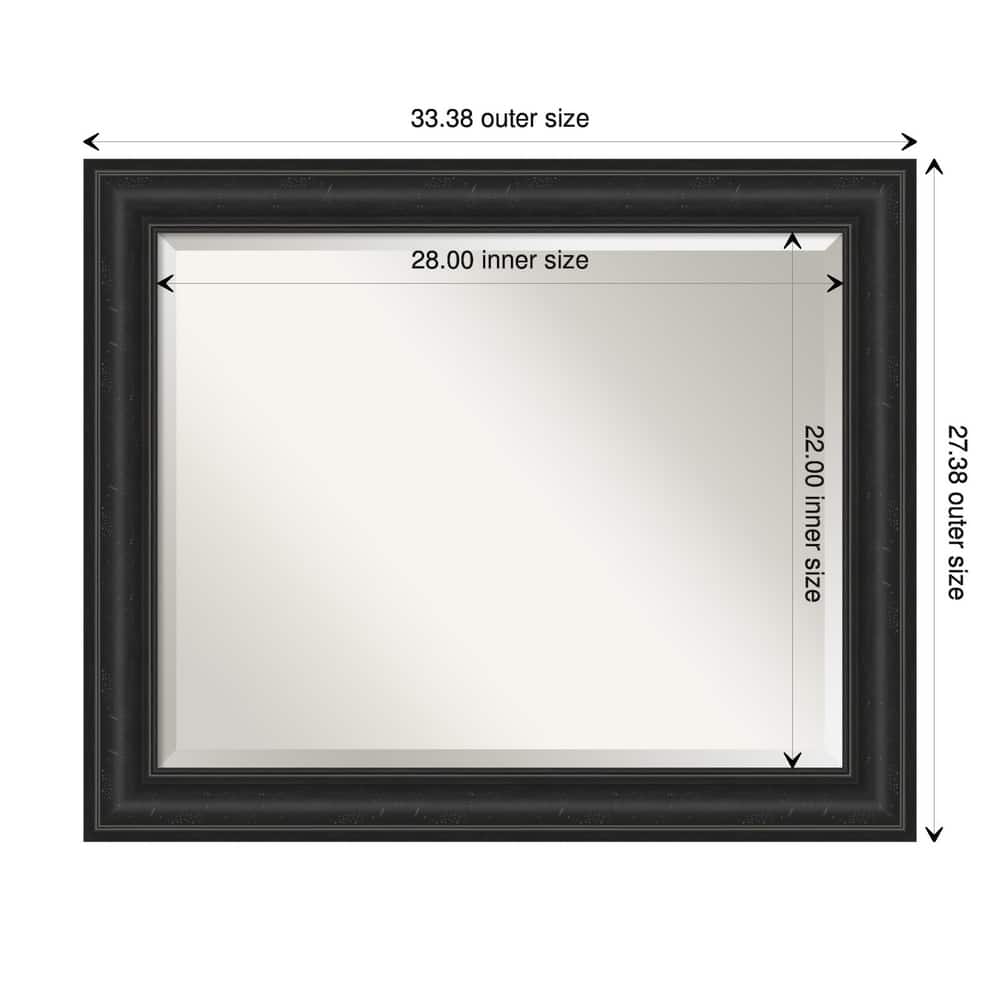 Beveled Wall Mirror - Shipwreck Black Frame
