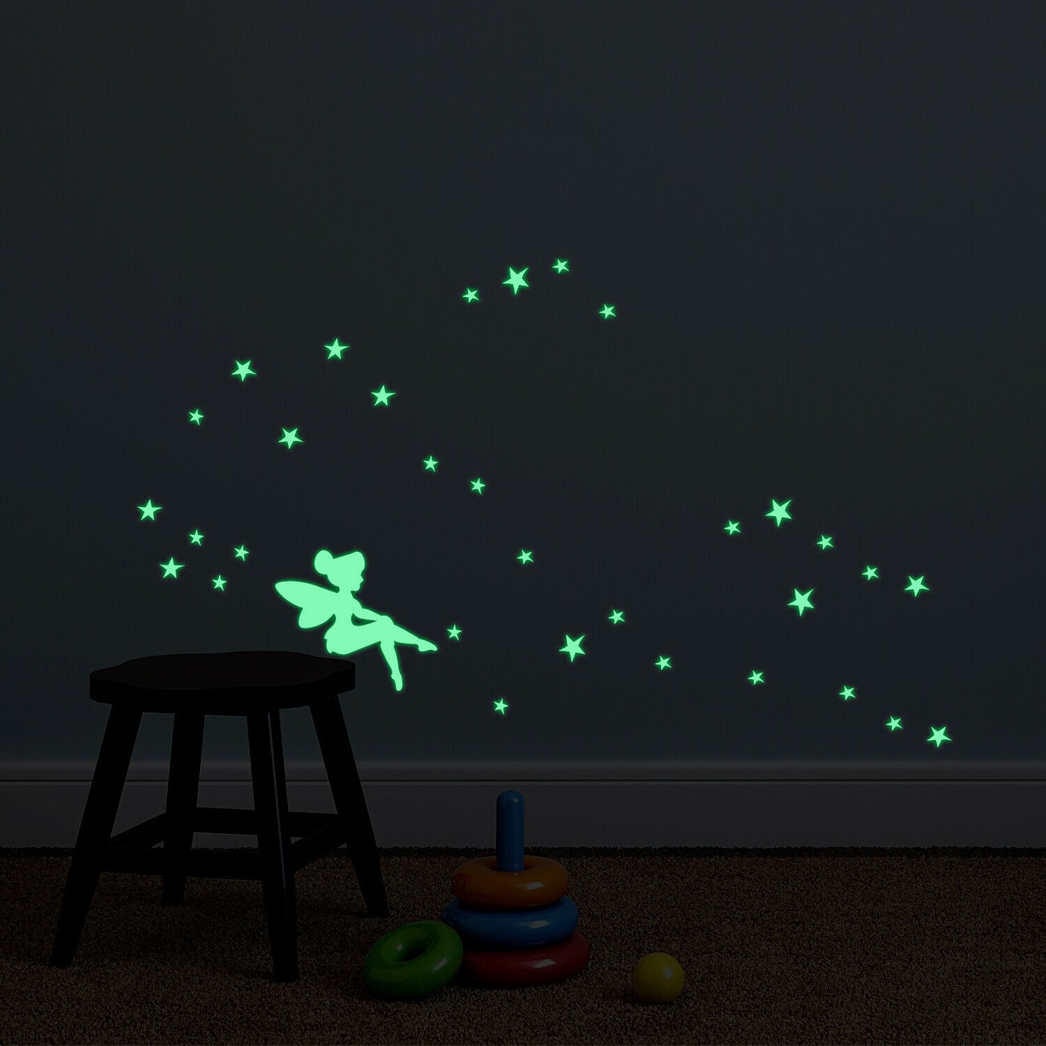 Walplus Glow in Dark Fairy Wall Sticker Art Kids Room Nursery Decor