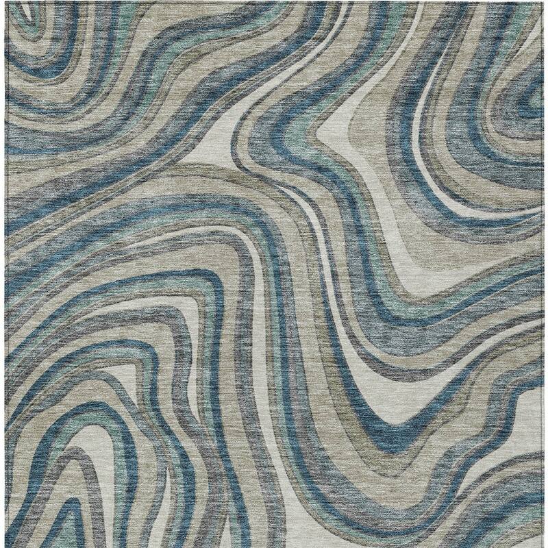 HomeRoots Abstract Transitional Rectangle Outdoor Rug