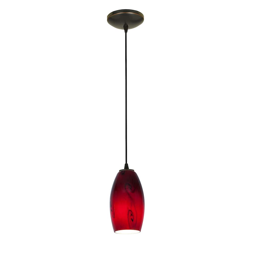 Access Lighting Merlot - Glass Pendant - Cord - Oil Rubbed Bronze Finish - Red Sky Glass Shade - Incandescent