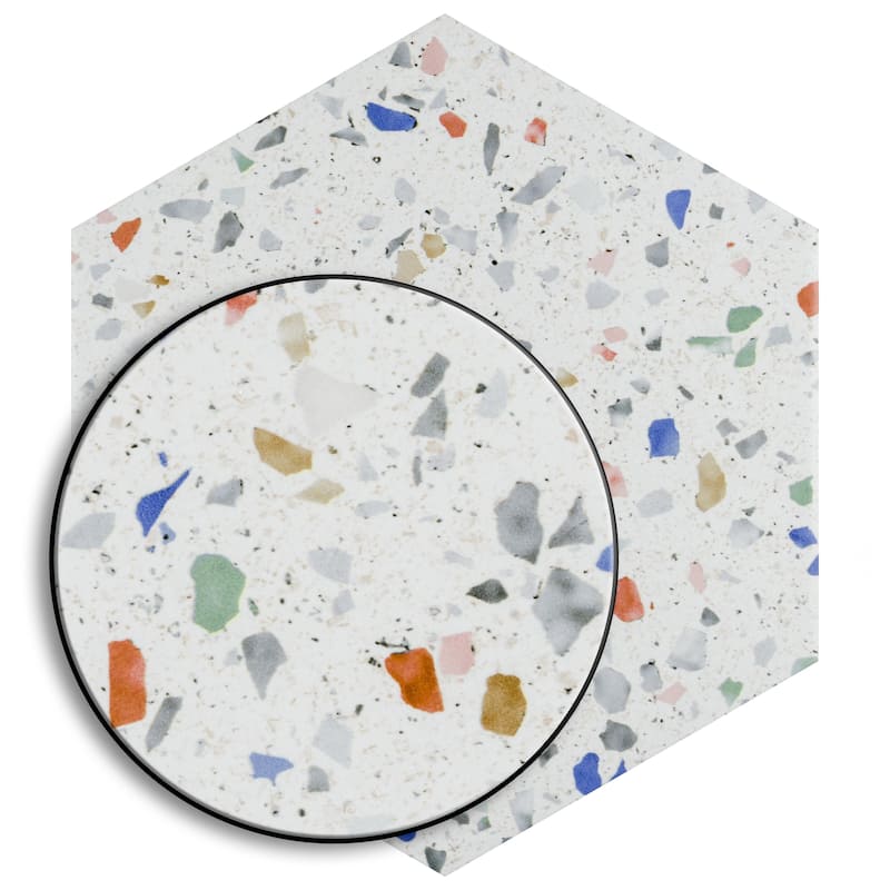 Merola Tile Venice Hex Colors Light 8-5/8" x 9-7/8" Porcelain Floor and Wall Tile