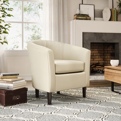 Harper Faux Leather Barrel Chair