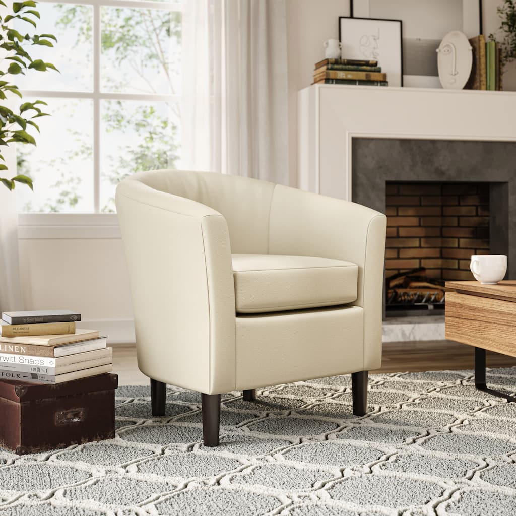 Harper Faux Leather Barrel Chair