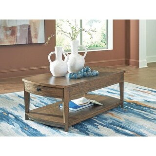 Signature Design by Ashley Burkbyer Brown Coffee Table - 50" W x 26" D x 18.5" H