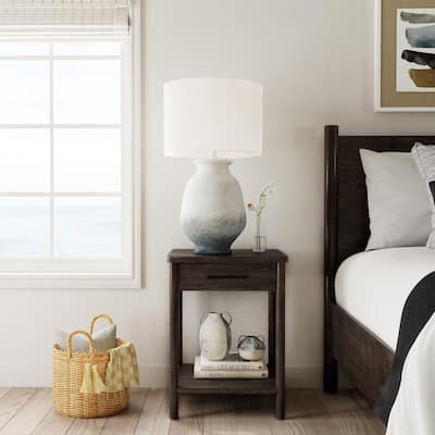 Lennon 1 Drawer Rounded Leg Wood Nightstand