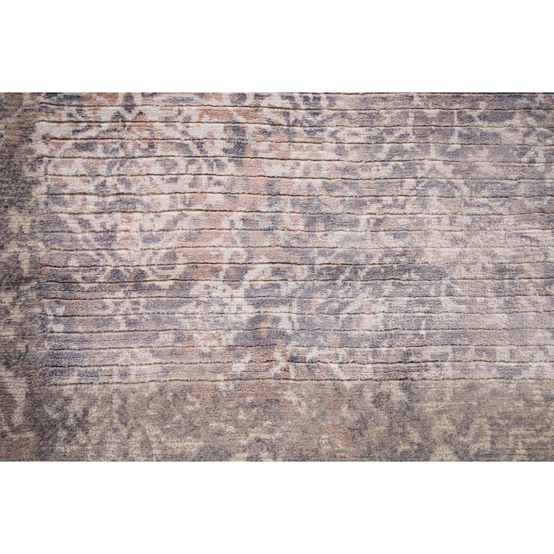 All-Over Abstract Oriental Accent Rug Handmade Wool Carpet - 2'8" x 4'9"