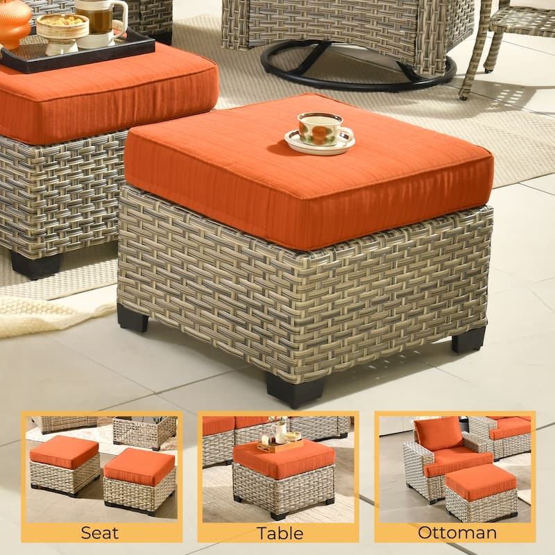 HOOOWOOO 8-piece Outdoor Wicker Patio Furniture Set with Coffee Table