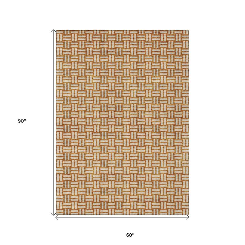 HomeRoots Geometric Transitional Rectangle Outdoor Rug
