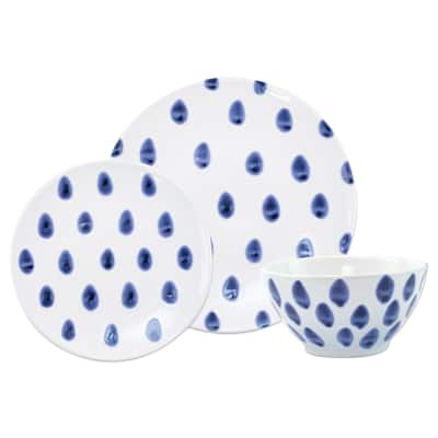 viva by VIETRI Santorini Dot 3-Piece Place Setting