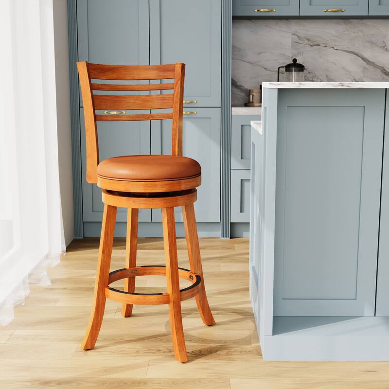 DTY Indoor Living Granby 4-Slat Back Swivel Stool