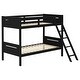 preview thumbnail 6 of 6, Luxury Twin-over-Twin Bunk Bed with Angled Ladder, Black