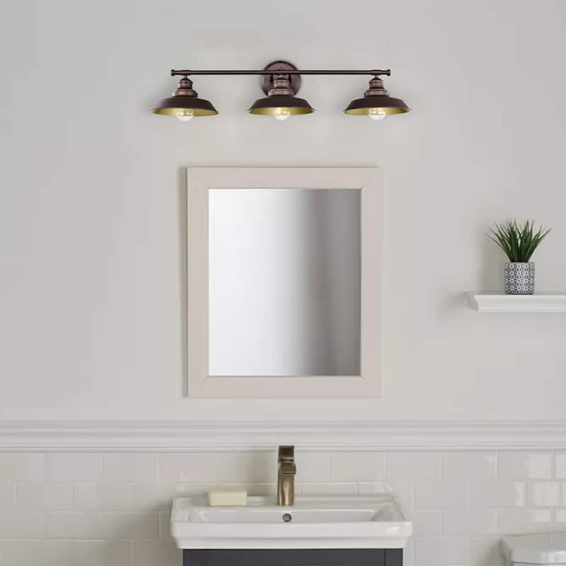 3-Light Dimmable Bathroom Vanity-Light with Clear Glass - 11"x8.75"x32.25"