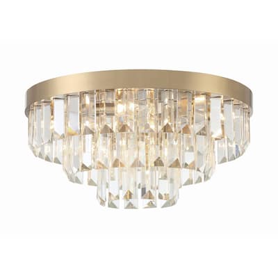 Hayes 8 Light Aged Brass Ceiling Mount - 18"W x 8"H x 18"D