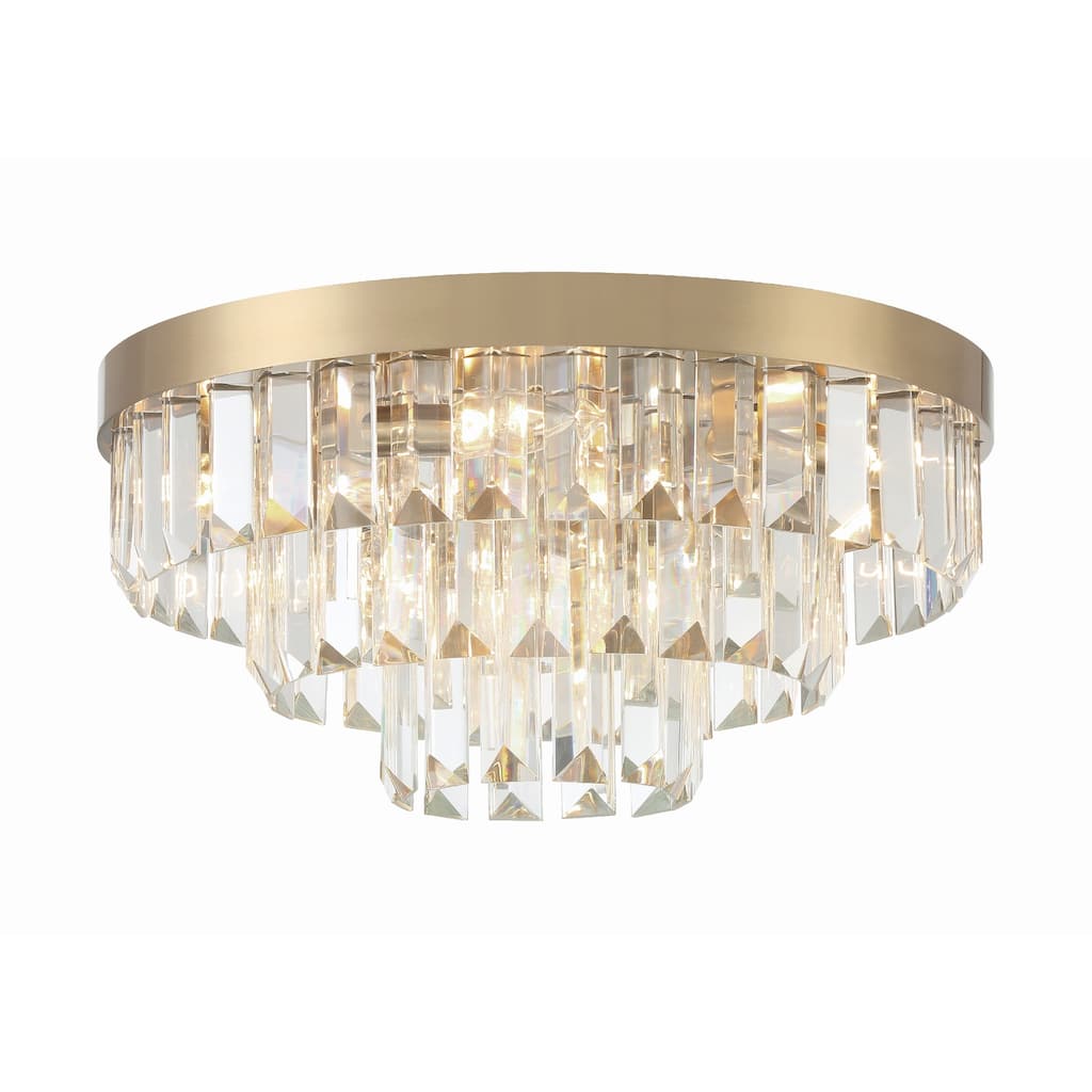 Hayes 8 Light Aged Brass Ceiling Mount - 18"W x 8"H x 18"D