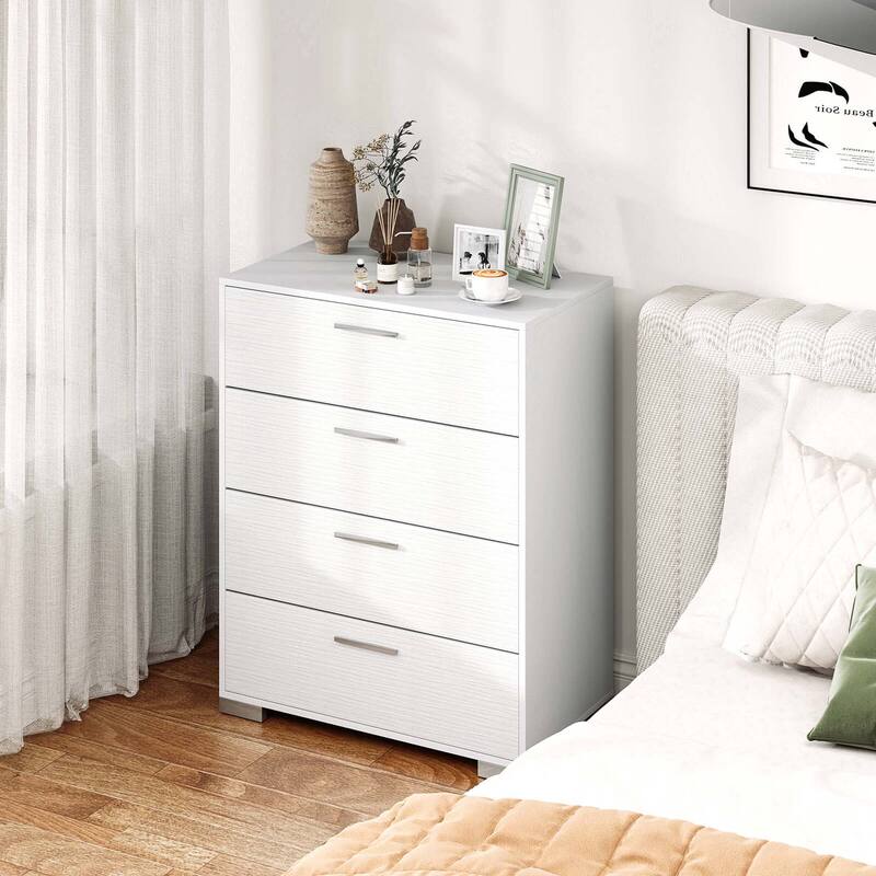 Costway 4 Drawer Storage Cabinet with Metal Legs & Handles