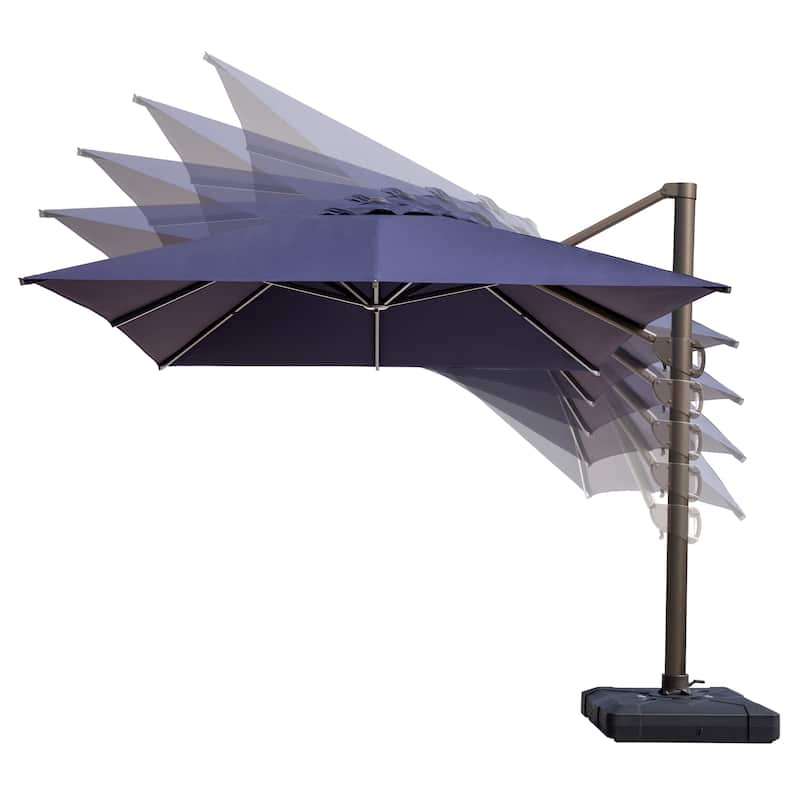Luxury Outdoor Shade Canopy Patio Cantilever Offset Umbrella with 360-degree Rotation