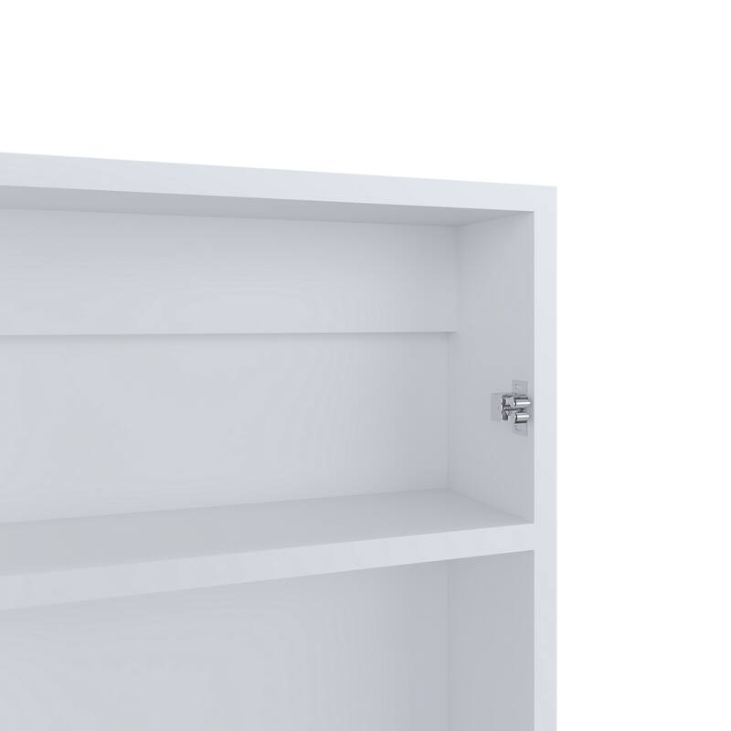25.7" H x 15.7" W Narrow Mirror Medicine Cabinet, 1 Door with 3 Shelves，Space-Saving Storage Solution