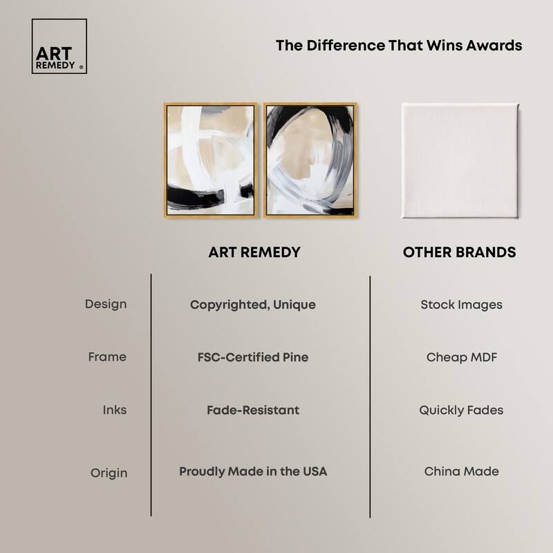 Neutral Interplay I Canvas Set of 2 by Art Remedy