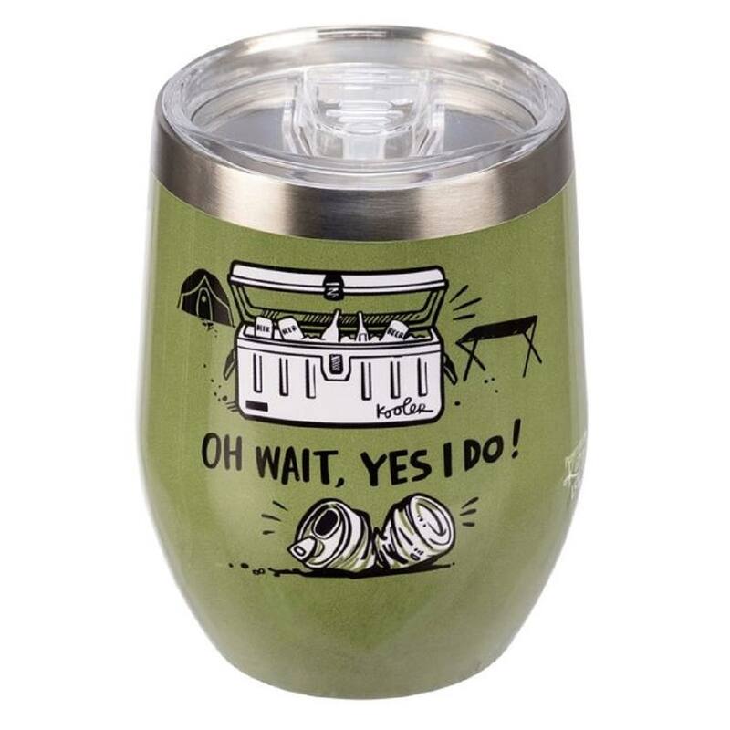 I Don't Always Drink When Camping Tumbler Stainless Steel Plastic Lid 12 Ounces - Black
