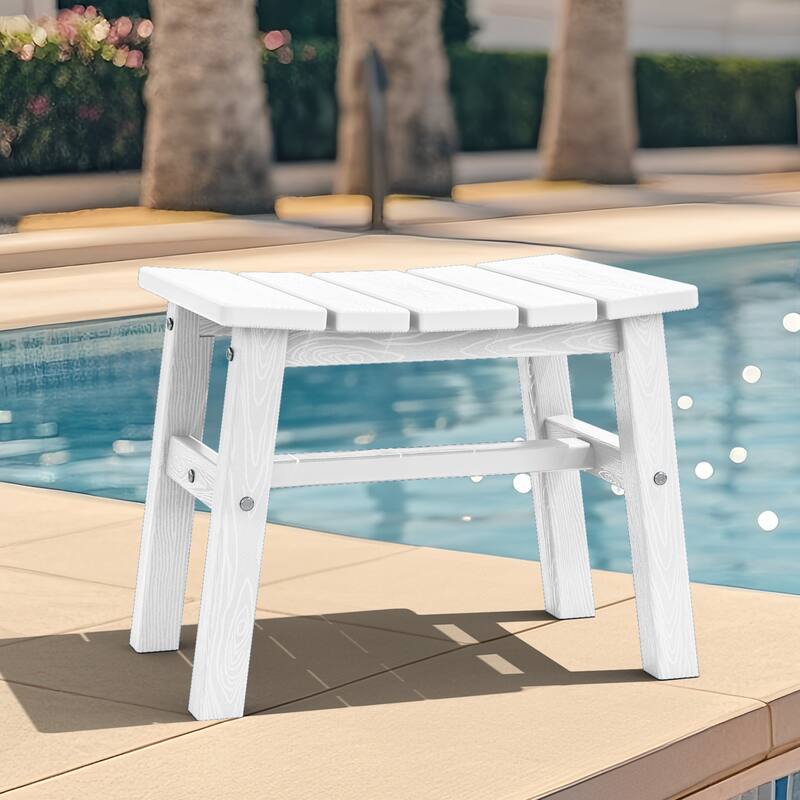 Outdoor Patio HDPE Ottoman Footstool, Extra Seat