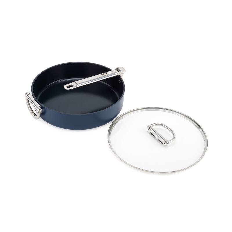 Joseph Joseph Space Ceramic Non-Stick 3.8 Qt. Sauté Pan with Folding Handle and Lid