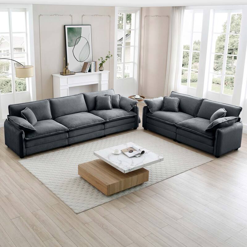 3+2 Seater Flexible Combinations Sofa Set with Pillows