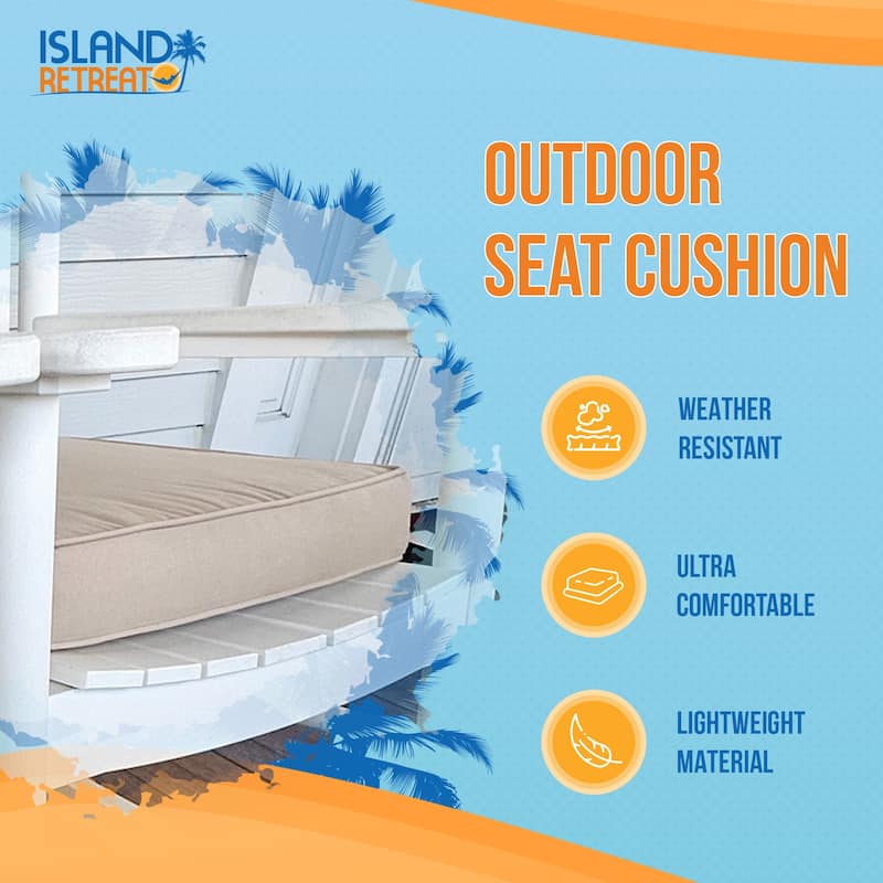 Island Retreat All-Weather Outdoor Solid Color Seat Cushion (Set of 2) - 18.5-in L x 16-in W x 3-in D