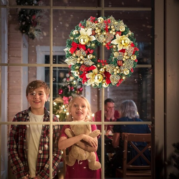 18 inch battery operated christmas wreath hot sale