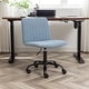 preview thumbnail 26 of 31, Armless Swivel Office Chair with Metal Base, 360 Swivel Ergonomic Computer Chair, Adjustable Height Fabric Task Chair - N/A