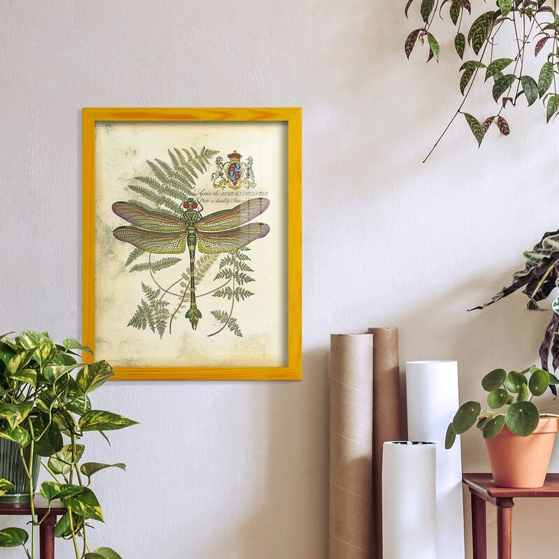 Regal Dragonfly III (PP) -Framed Print w/glass-Cherry Red