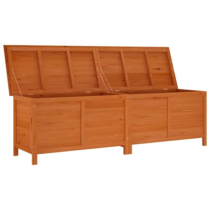 vidaXL Patio Storage Box with Lid for Outdoor Garden Furniture Solid Wood Fir